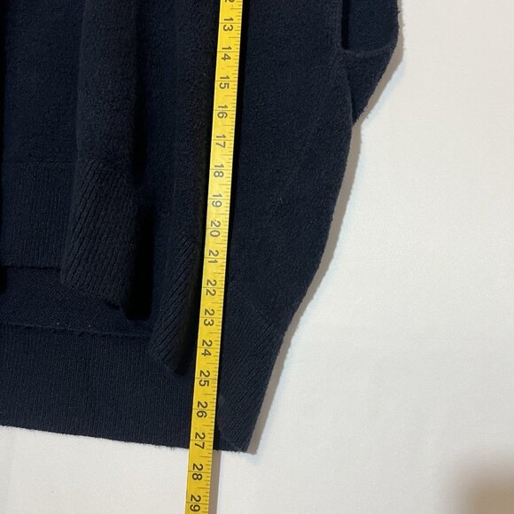 Lululemon Women 6 Brushed Cotton Merino Wool Blend Sweater Navy Blue Turtleneck - Picture 9 of 12